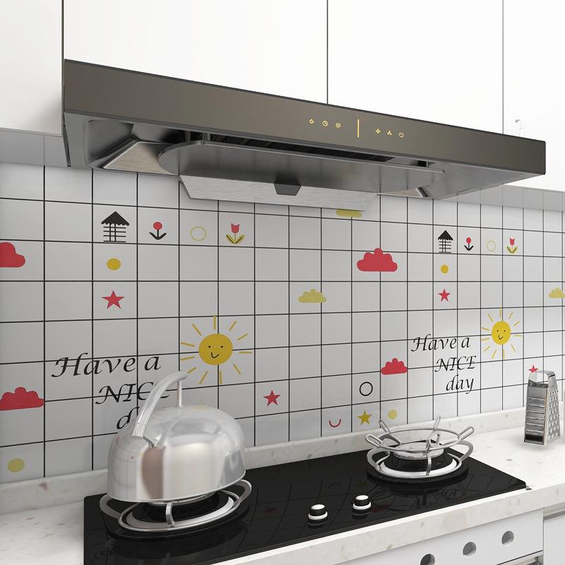 Tapet de bucătărie autoadeziv impermeabil și rezistent la ulei pentru aragazuri și hote