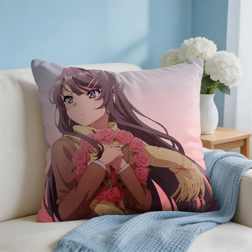 Mai SakurajimaS Anime Prints Cushion Cover Square Pillow Bedroom Sofa Leisure Comfort Living Room Home Decoration X