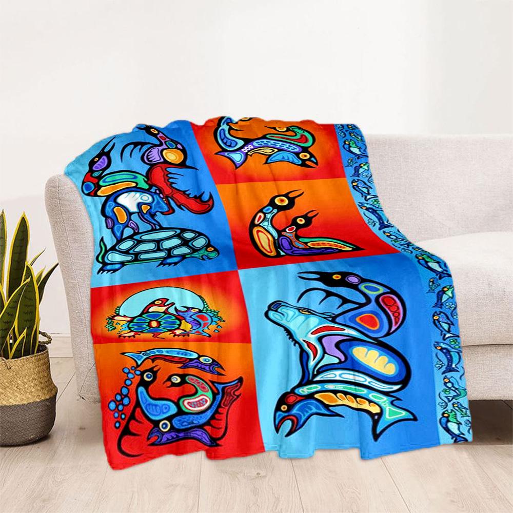 Fish Blanket Soft & Cozy Suitable for Seaside Office Couch for All Seasons Playful Design Ideal Gift for Friends Family Couples Picnic