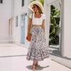 Bohemian Rayon Lace Spliced Long Dress for Beach Vacations