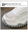 2025 Trendy Women's Genuine Leather Platform Sneakers with Thick Sole and Concealed Lift