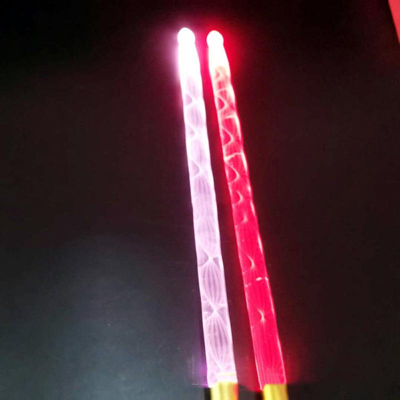 1 Pair Acrylic Luminous Drum Stick Colorful Induction Color Changing Fluorescent Drumsticks Musical