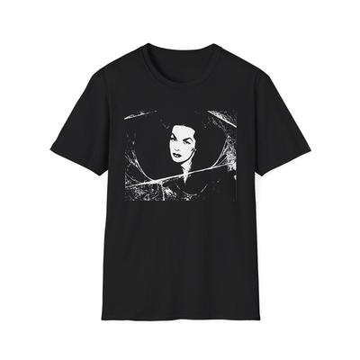 Vampira aus der vampira show schablone t-shirt
