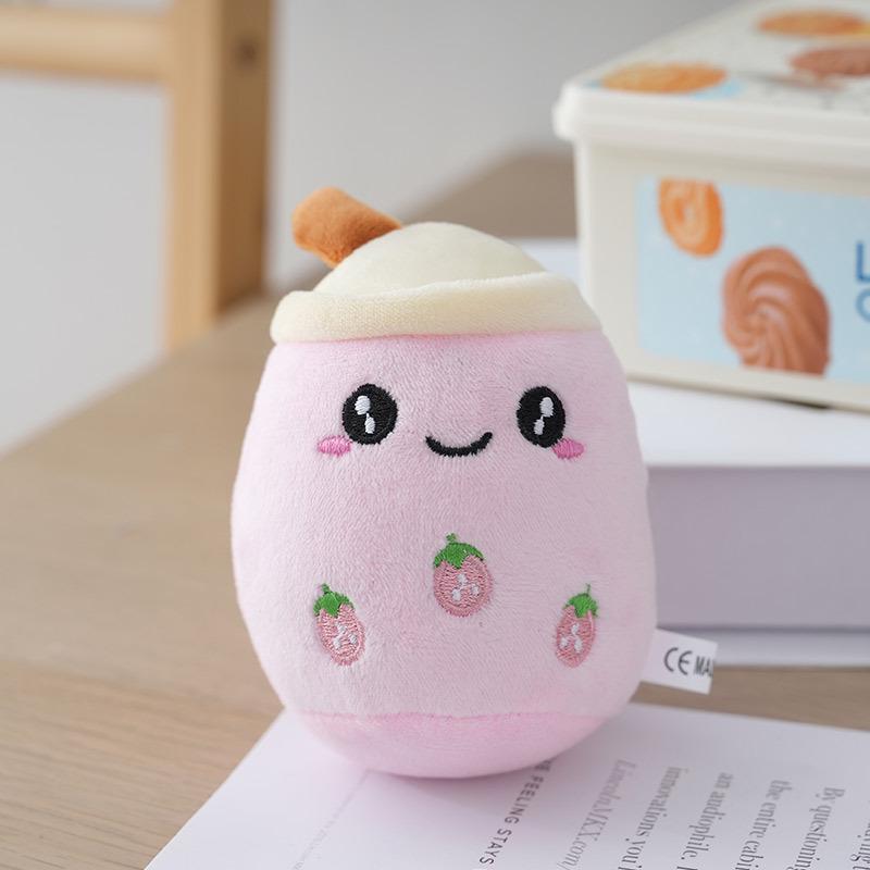 Fruit Pearl Milk Tea Plush Keychain - Cute Doll Bag Ornament Gift