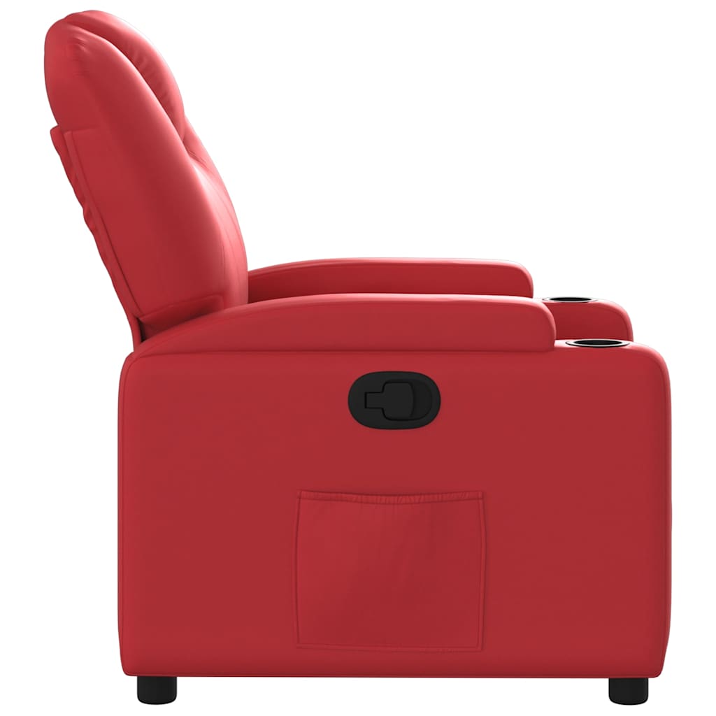 Red Faux Leather Recliner Chair