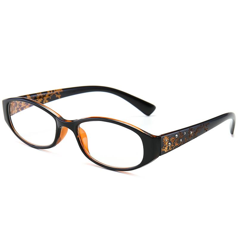 

Comfortable Anti-Blue Reading Glasses Versatile High Definition Reading Glasses Fashionable Pc Diamond Reading Glasses +400 degrees коричневий