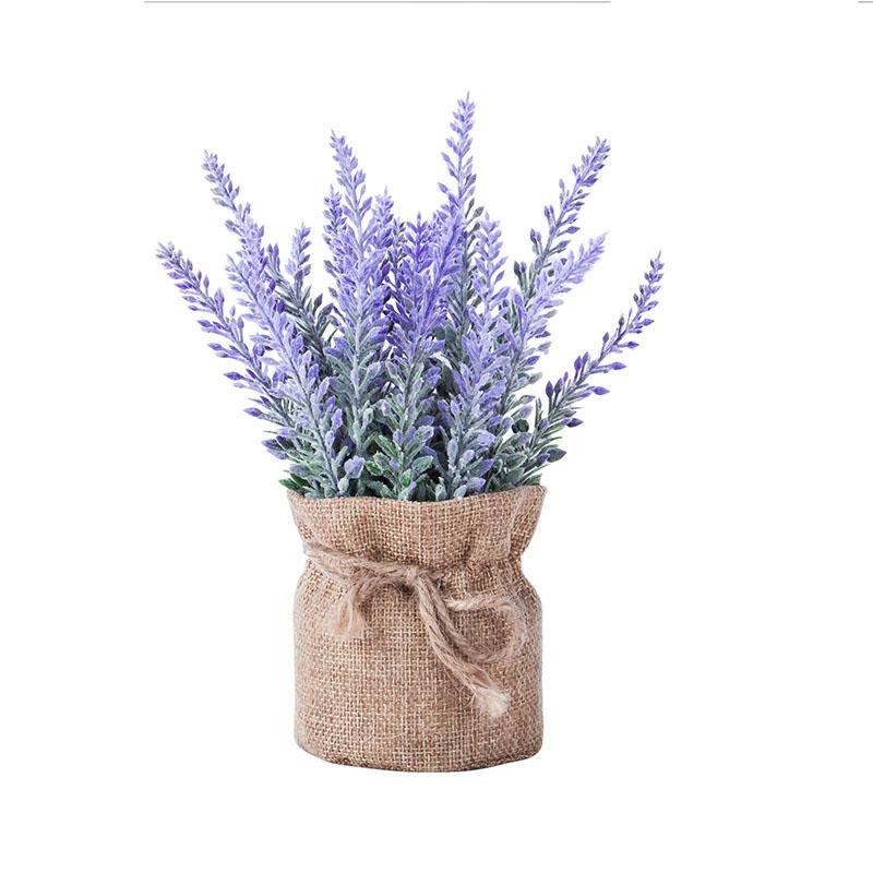Mini Potted Lavender Flowers Artificial Fake Flower And Plant Flocked Charming Purple For Warm And Loving Home Or Venue Decor