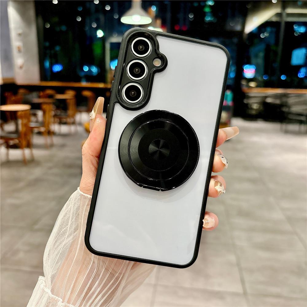 Magnetic Bracket Clear Phone Case For iPhone 17 16 15 14 13 12 11 Pro Max Plus 17Air Wireless Charging Hard Acrylic Back Cover