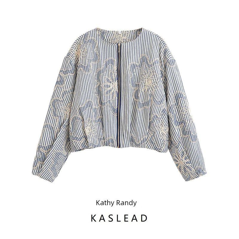 Kaslead New Women clothes Western Style Versitile Fashion Rope Embroidery Jacket 7971946