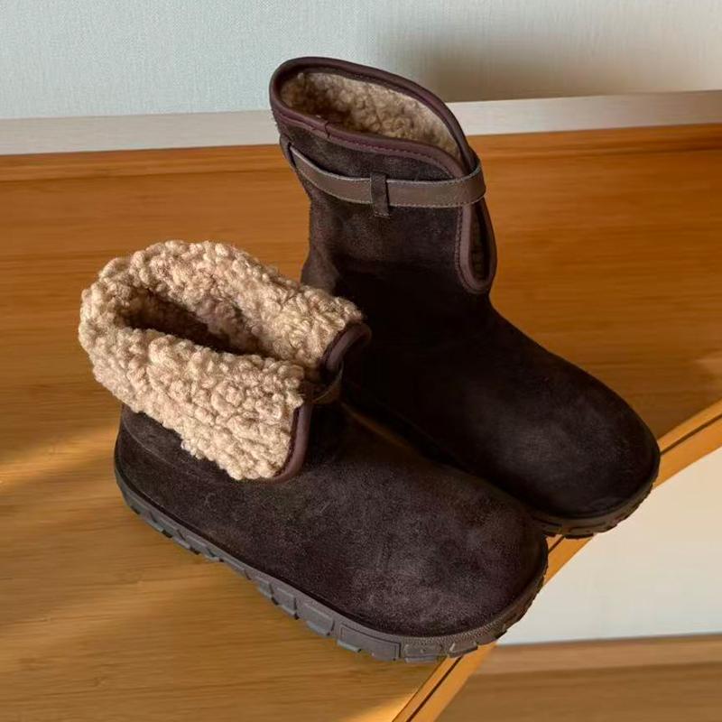 

Snow Ankle Boots Women Flats Suede Fur Fashion Shoes Winter Warm Cotton Shoes Running Designer Sport Cozy Ladies Boots 40