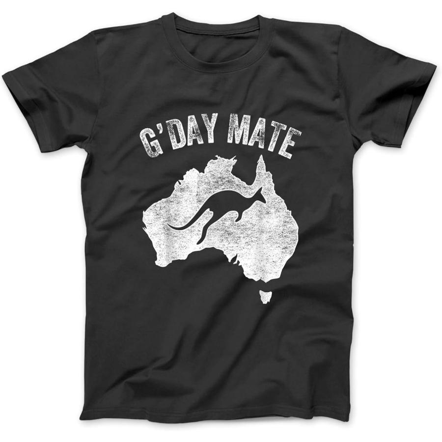 Australia G Day Mate Shirt Funny Kangaroo Australian Symbol T-Shirt, Sweatshirt, Hoodie for Men Women Kids Made in Canada Black S