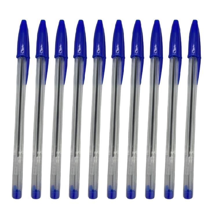 10PCS Plastic Ballpoint Pens 1.0mm Tip Black Red OR Blue Inks Comfortable Grip Smooth Writing For Note Taking Journaling