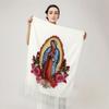 Winter Catholic Virgin Mary Tassel Scarf Long Cashmere Shawl Wrap For Women Custom Soft Lady Of Fatima Ladies Scarves 180*70Cm