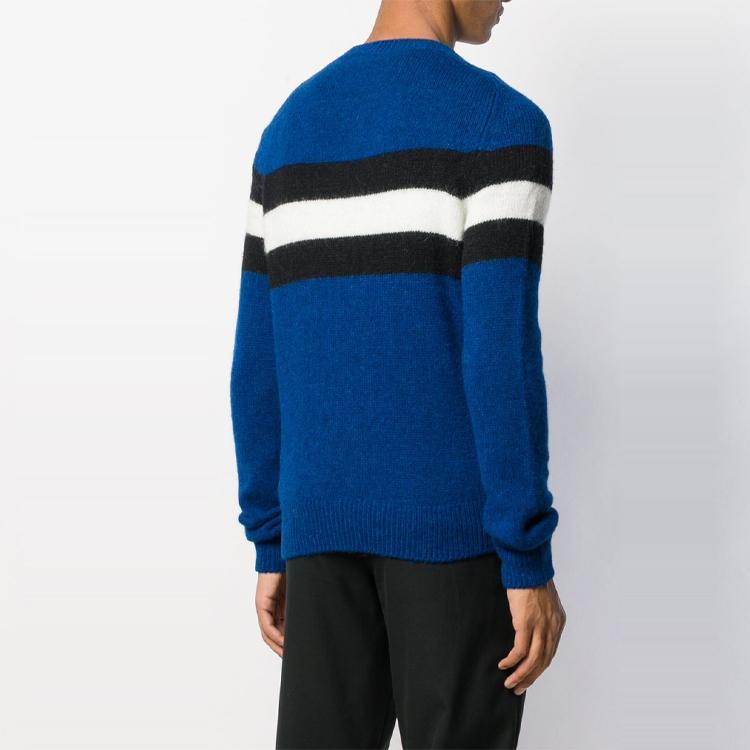 Moncler Striped Detail Pullover Wool Sweater Men sweater Blue 9043700A9177723
