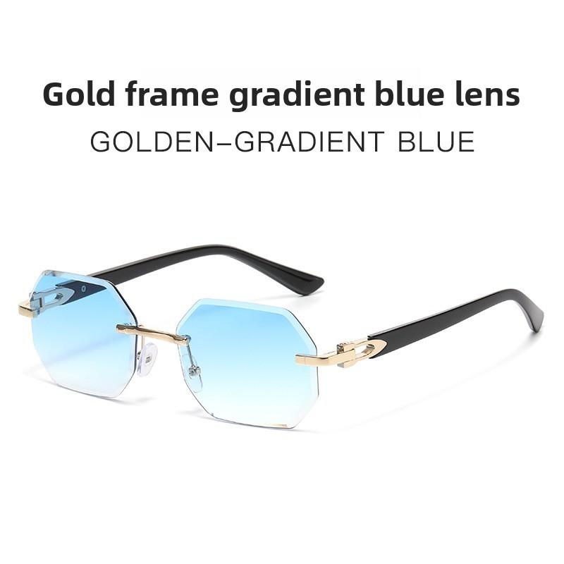 Geometrické Unisex Bezrámové Čtvercové Sluneční Brýle S Ochrannou UV400 Pro Venkovní Cestování A Módu