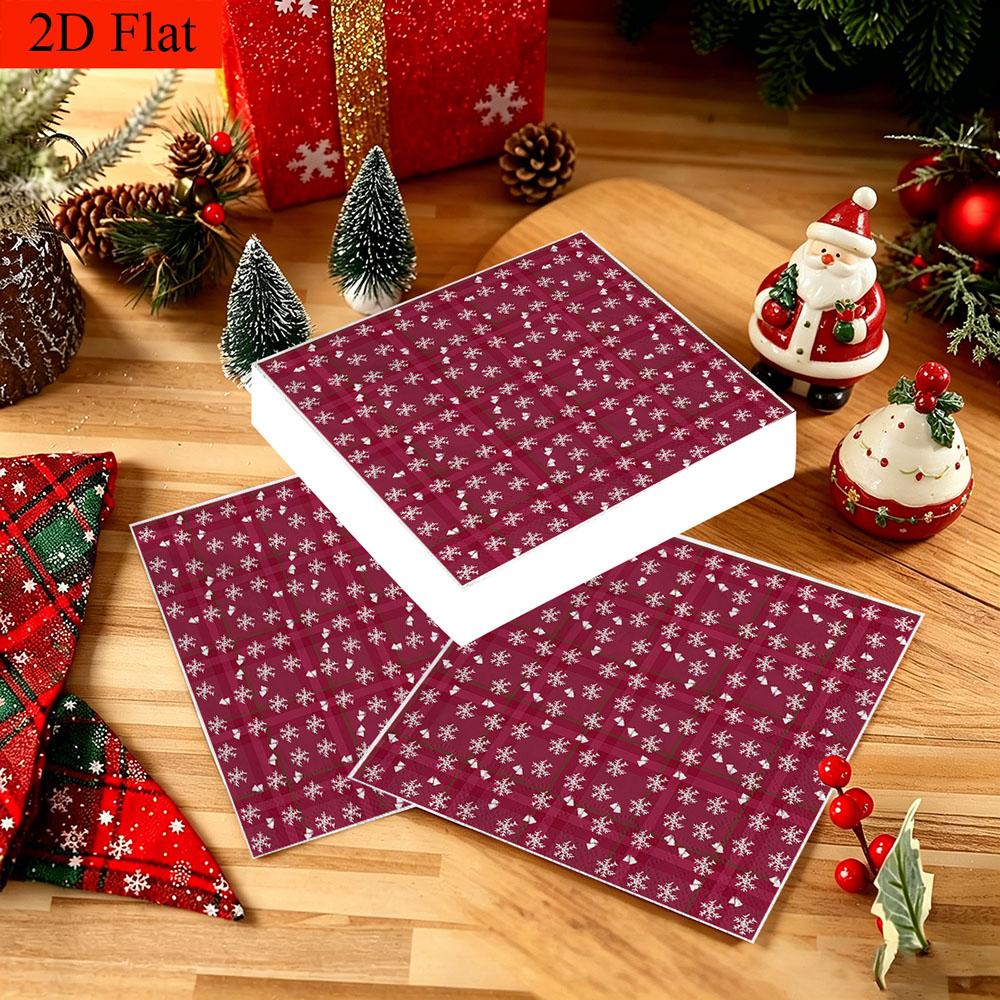 20pcs Disposable Napkins with Snowflake Pattern Print for Wedding,Parties,and Daily Use for Thanksgiving Fall Christmas Table Decoration