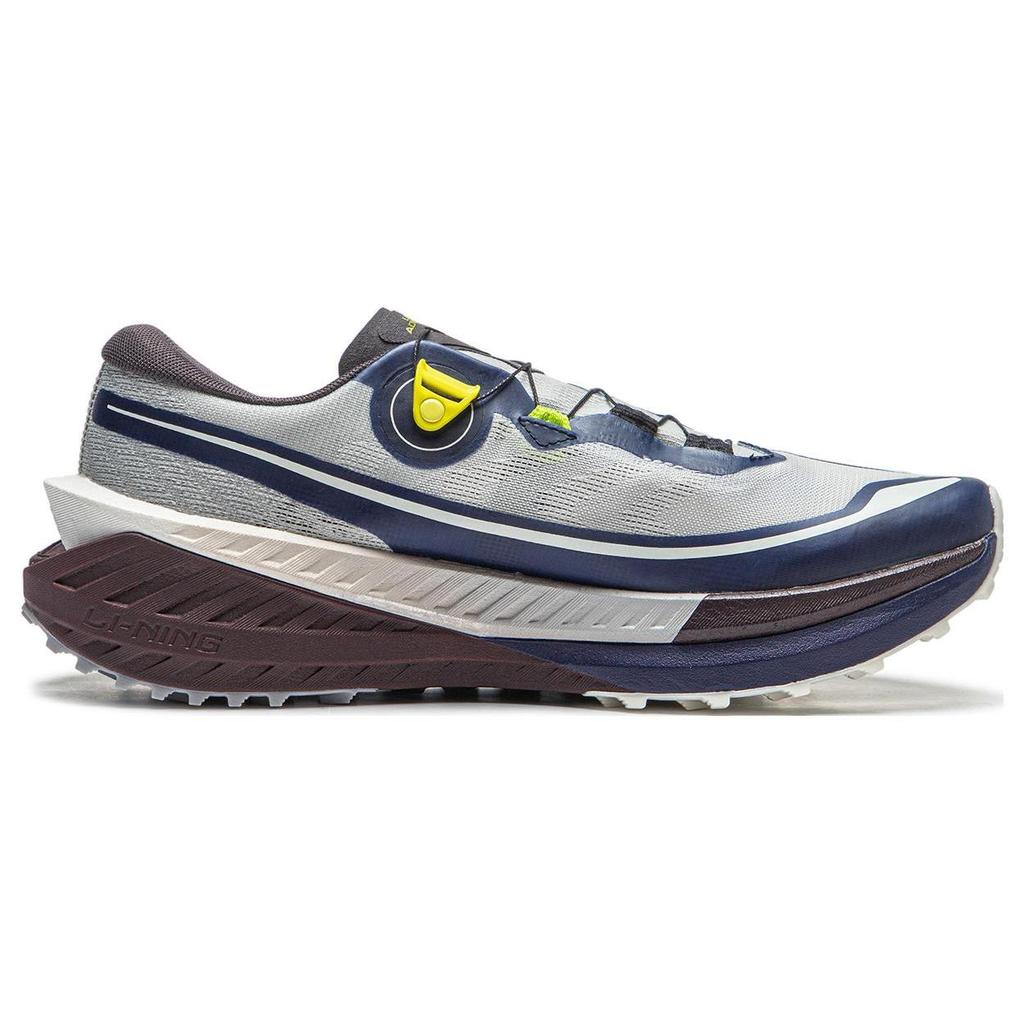 Li Ning De Lucas PRO Cushioning Slip Resistant Abrasion Resistant Low top Running Shoes Men's Gray Blue ARNT001-5