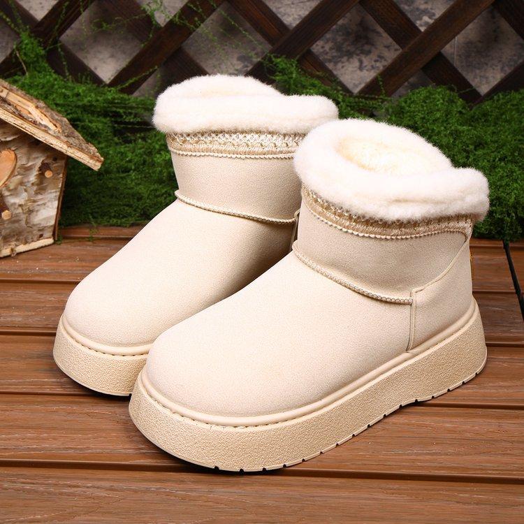 Women's Cushioned High Top Large Size Winter Warm Snow Boots Padded Lining Waterproof Ankle Boots Non-slip Outdoor Hiking Mountaineering Sports Boots