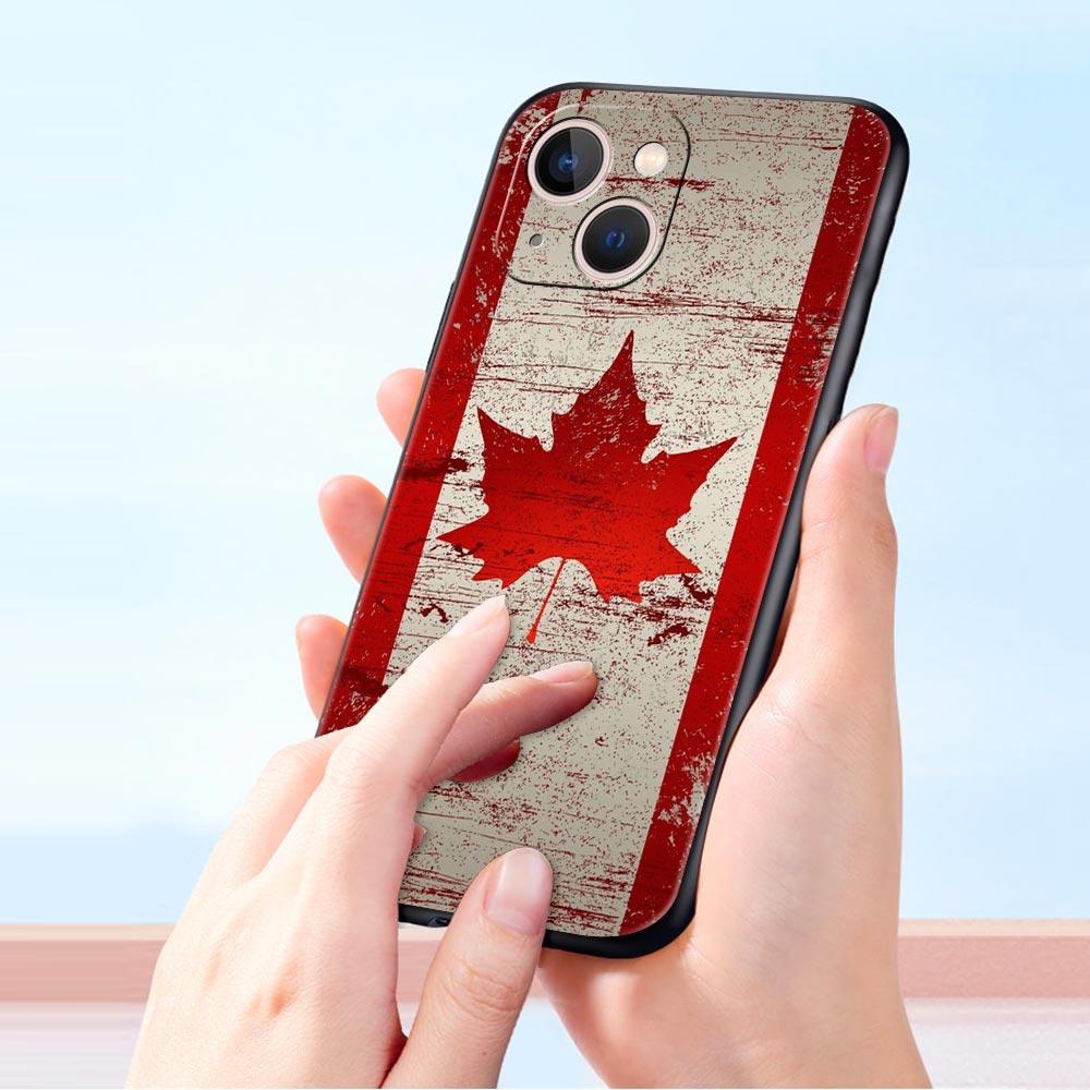 Ahorn Kanada Flagge Liebe Fußball Handyhülle Für iPhone 17 16 15 Pro Max 11 12 13 14 7 8 Plus SE 2020 X XR XS Hülle Weich Schwarz