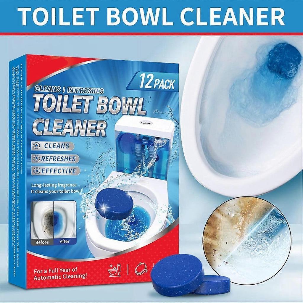 Long-Lasting Toilet Bowl Cleaning And Freshening Blocks, 12-Pack Removes Urine Scale, Deodorizes, And Keeps Air Fresh With Continuous Action