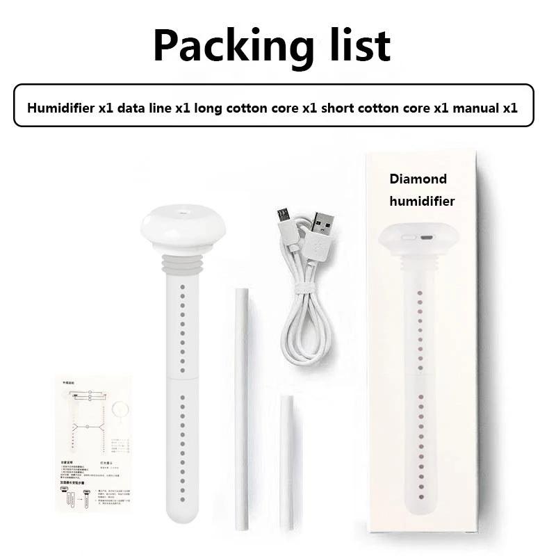 USB Bærbar Luftfukter Diamantflaske Aroma Diffuser Mist Maker For Hjemmekontor Luftfukting Avtakbar