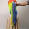Anime Pony Friends Rainbow Dash Cosplay Wig Ombre Colorful Synthetic Long Straight Wig Cute Girl The Pony Cartoon Coser Wig
