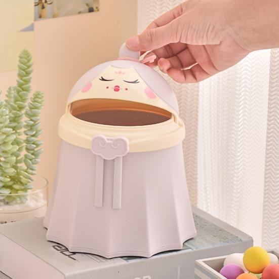 Garbage Can Princess Shape Office Bathroom Car Hotel Deskside Small Trash Can Compact Desktop Waste Bin