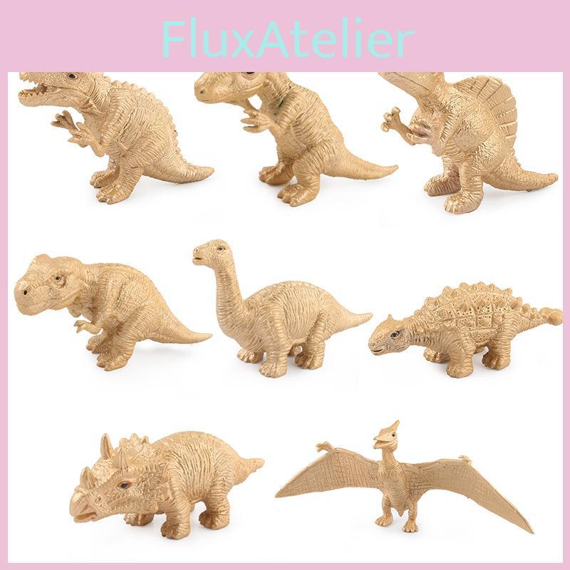 Realistic Dinosaur Model Collection Of 8 Pieces Golden Edition Including Velociraptor Triceratops