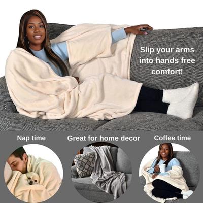 Wearable Blanket Adults Flannel Blanket Shawl Warm Cape Wrap Cozy Winter Blanket for Home Office Living Room Lounge Christmas Gift Idea