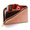 AGILITY Affa Smartphone Wallet with Cowhide Mini Wallet with Floral "Smart Wallet" L-shaped Zipper, Leather, Pattern, Women's