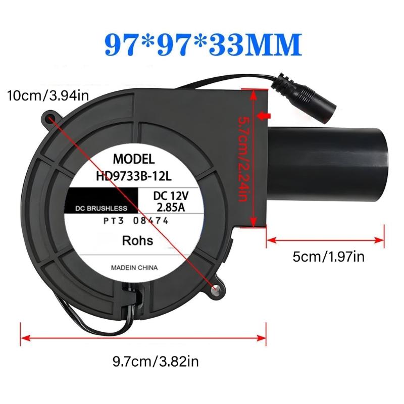 Wentylator odśrodkowy 5500 obr./min 12V Plastikowy do chłodzenia elektroniki kuchenki zewnętrznej i wentylacji budy dla zwierząt