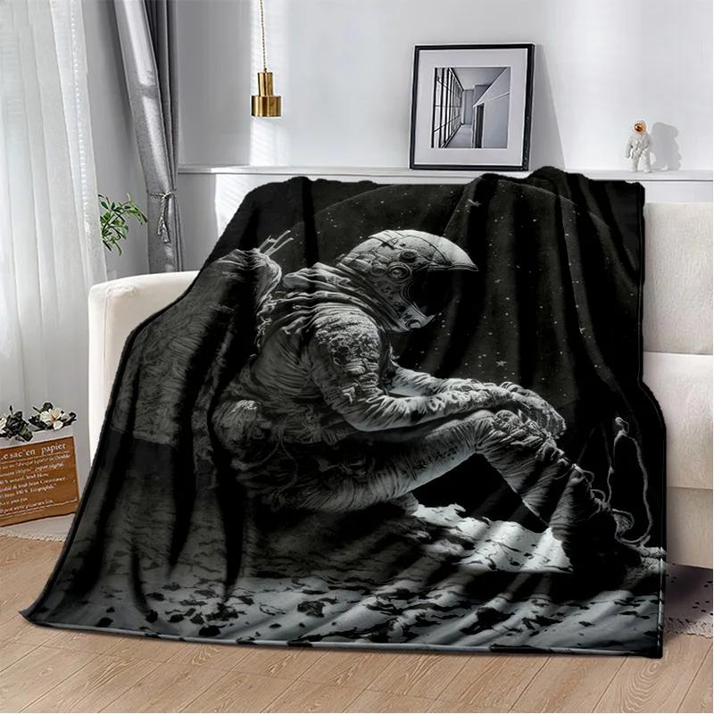 3D Outer Space Astronaut Universe Spaceman Cartoon Blanket,Soft Throw Blanket for Home Bedroom Bed Sofa Office Cover Blanket Kid