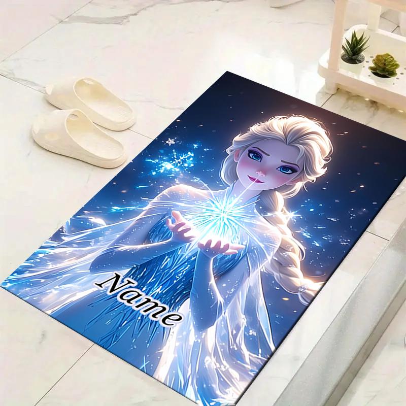 Custom 1Pc Elsa'S Magical Sparkle Rug Office Carpet Indoor Outdoor Entrance Doormat Nonslip Soft And Comfortable Living Room D91671