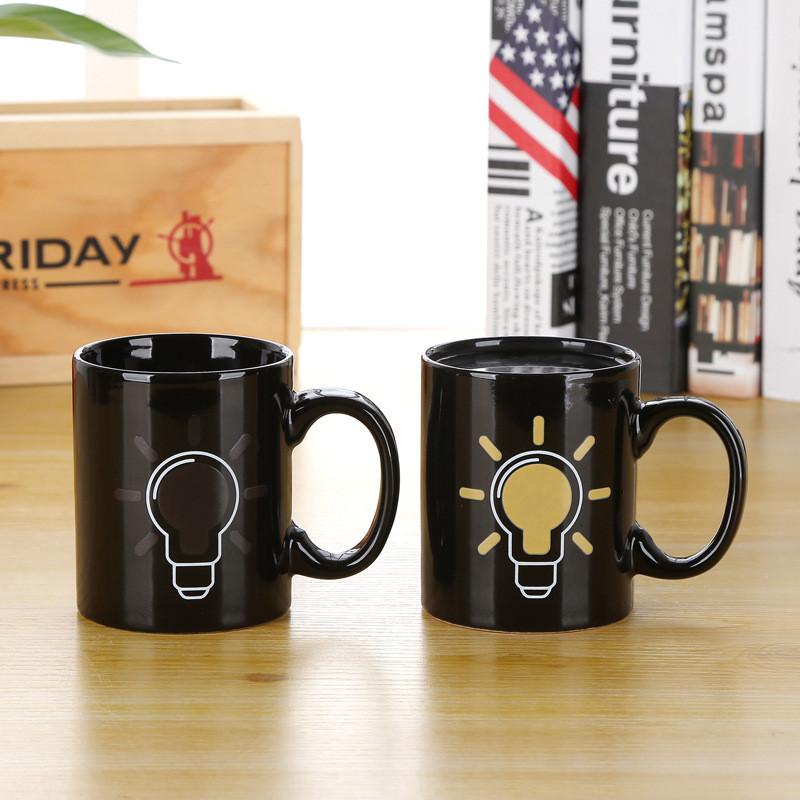 Bulb Tetris Light Battery Pattern Mugs Temperature Changing Water Gifts Cup