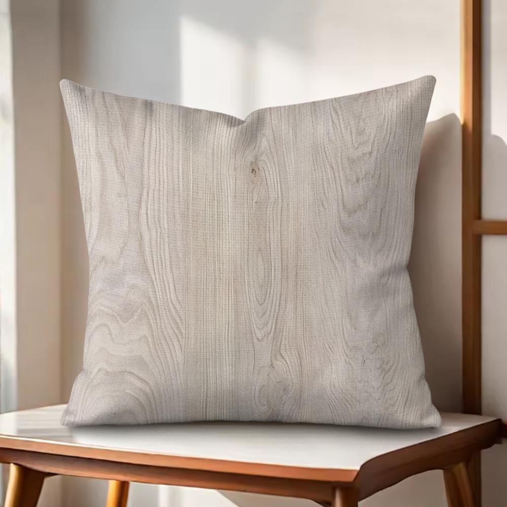 Classic Wood Grain Cushion Cover Natural Linen Organic Fabric DoubleSided Printing Couch Pillow Covers Home Decor