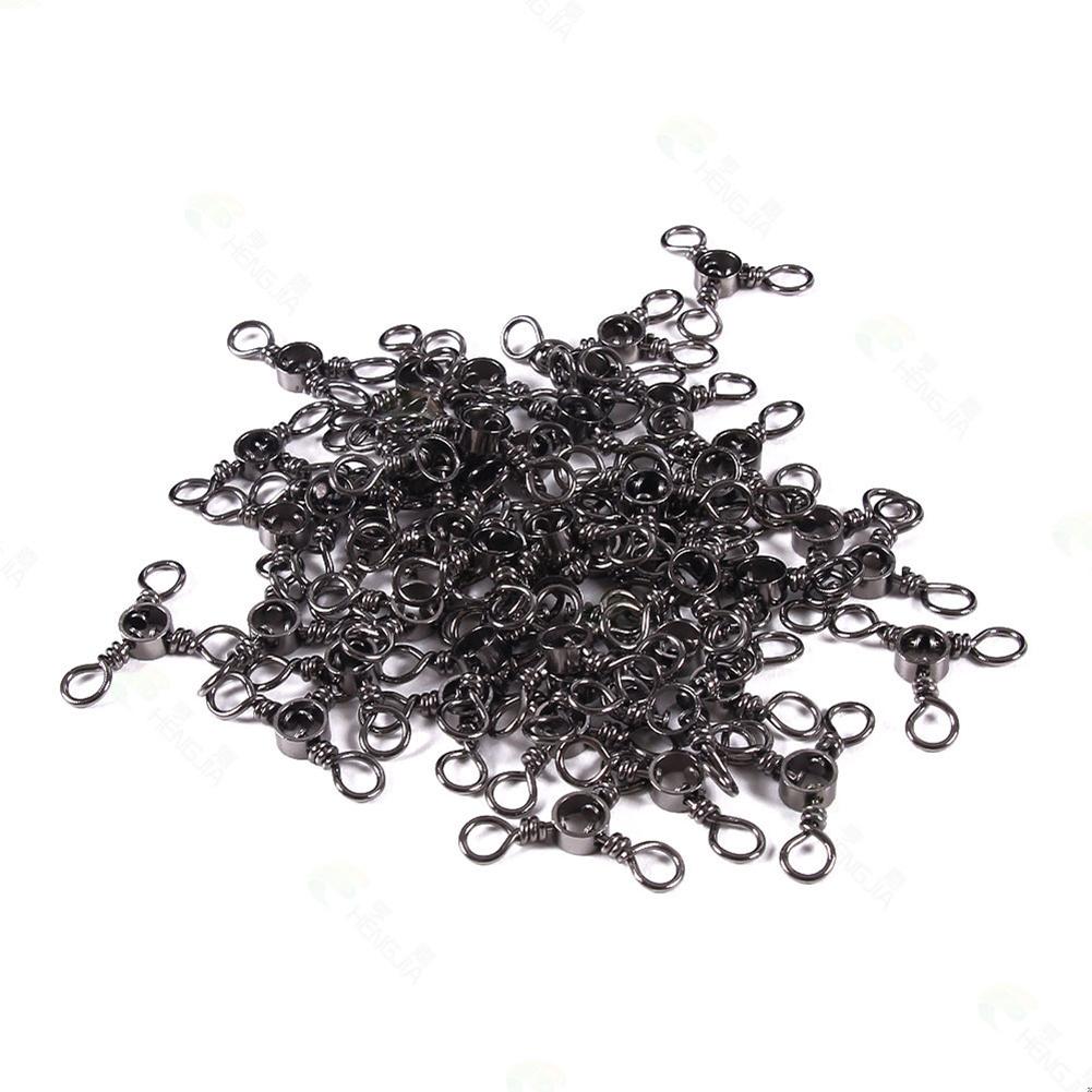 50 Pcs Steel 3 Side Rolling Swivel Hollowed Lure Accessories Linker Pins 3 Rings Fishing Hook Connector Fishing Gear Parts