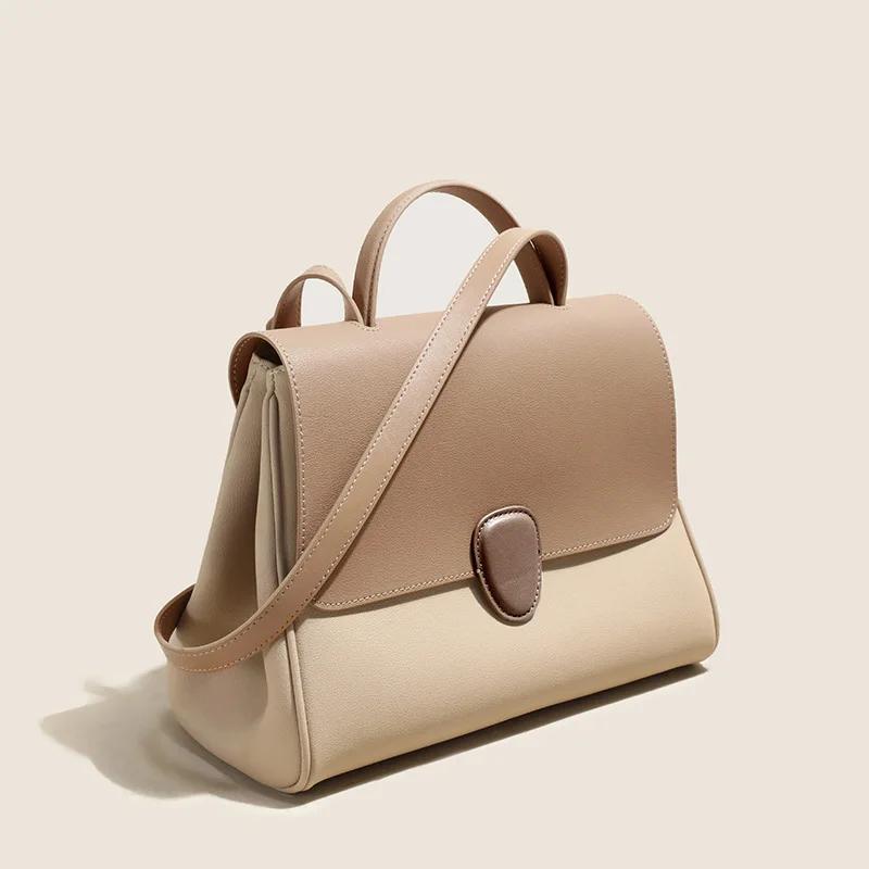 

Сумки из натуральной кожи для женщин, большая вместимость, сумка через плечо, ниша, роскошь, новинка