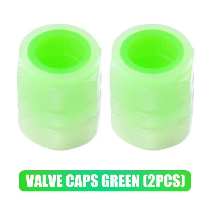 Luminous Car Tire Valve Cap Fluorescent Night Glowing Tire Decor Motorcycle Electric Bicycle Hub Valve Caps Car Accessories Valve Stems 1