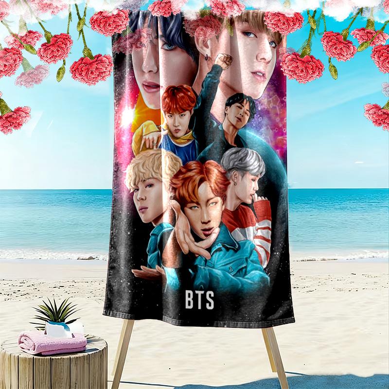 Harmony Diversity: BTS's Global Impact Beach Towel Beach Towel for Vacation Photos Beach Absorbent Bath Towel Seaside Swim Travel and Vacation Towels