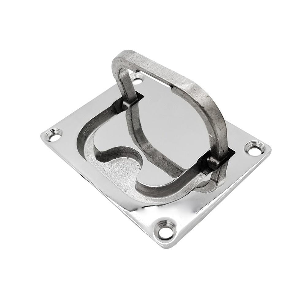 116 Stainless Steel Concealed Floor Pull Ring 91x71mm Yacht Deck Cabin Handle For Marine Yacht Deck And RV Cabin Door Handle