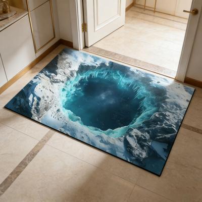 3D Optical Illusion Rug Realistic Hole Doormat Non-Slip Bottom Entrance Rug Floor Mat for Front Door Kitchen Bathroom Home Decor