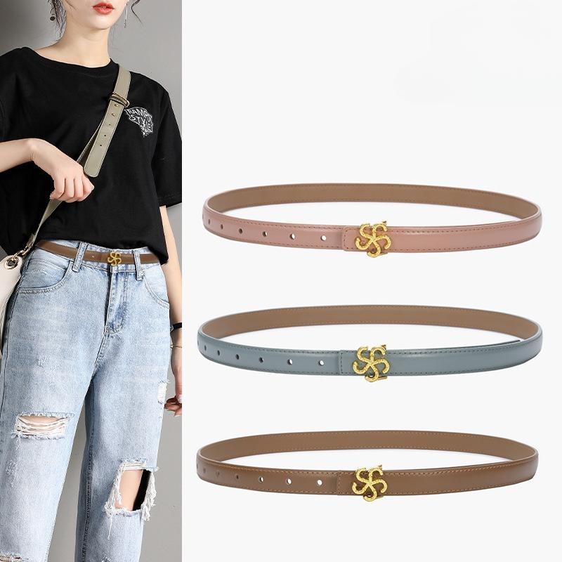 

Belt Ladies Cowhide Fine Belt Decorative Belt 105cm