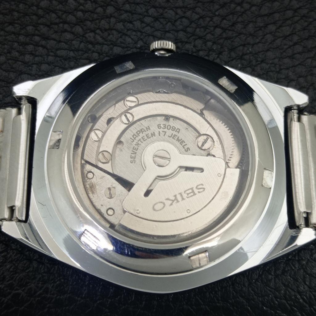 VINTAGE SEIKO 5 AUTOMATIC 6309A REFURBISHED JAPAN MENS BLUE DIAL WATCH a442602-1