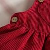 Autumn/Winter Heart Print Baby Bodysuit & Corduroy Overalls Set with Headband