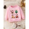 Kids Sweatshirt Christmas Crewneck Sweatshirt, Featuring a Santa Claus Holding a Gift Box for a Festive Touch,Spring Fall Sweatshirt