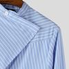 INCERUN Men Wrap Neck Long Sleeve Button Up Striped Print Casual Shirts