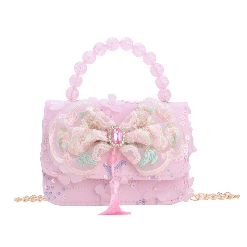 Girl Enchanting Cartoon Handbag With Pearl Accents Bright Colors For Everyday Fashion