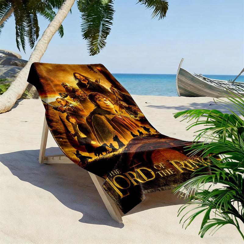 Lord Rings Print Beach Towel, Large Soft Quick Dry Towel for Beach Camping Swimming