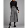 New Woolen Dress with Contrasting Color, V-neck, Long Sleeved Patchwork, and Large Swing Design Maternity Wear