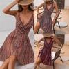 Abito Estivo Donna Scollo a V Moda Sexy Stampa Spalline